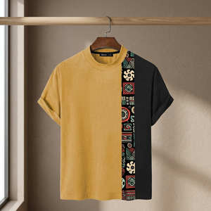 T-shirt en jersey simple à col rond et manches courtes pour homme, 100 % coton biologique peigné, écologique, biowashed, imprimé en sérigraphie - Product Image 1