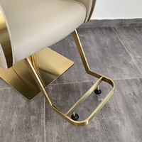 Petite chaise de salon de coiffure rotative à base carrée en or de luxe Chaise de coiffeur réglable moderne pour salons de beauté à vendre