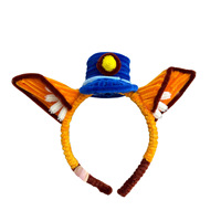 Pince à cheveux en peluche Nick Lapin Policier Zootopia, fait main, nouveau style, serre-tête unisexe avec oreilles de lapin, accessoire de tête pour parc d'attractions