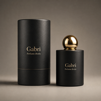 Flacon de parfum vide noir 30 ml, flacons de parfum en verre givré vides 50 ml, flacon de parfum rond 100 ml avec emballage boîte de luxe