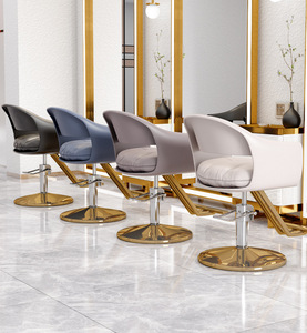Fábrica barata al por mayor muebles de salón Silla de peluquero negro con Base dorada Silla de peluquería Silla de peluquero - Product Image 2
