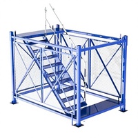 Plateforme modulaire de sécurité en acier pour accès aux puits d'excavation, type cage, pont, enceinte, pilier, colonne, structure de construction