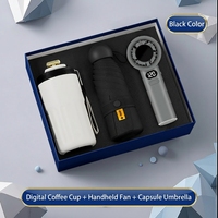 Neuerscheinung: Individuelles Logo Edelstahl Luxus Hochzeits- und Firmengeschenksets mit Kaffeetasse, Regenschirm, Mini-Ventilator, Werbeartikel fürs Büro