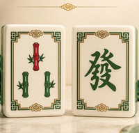 Mahjong américain d'esthétique orientale, ensemble de mahjong américain de luxe moderne pliable et portable, tuiles en acrylique pour les jeux de casino
