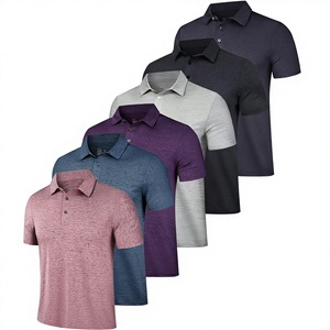 Lot de 5 Chemises de Golf pour Hommes à Manches Courtes en Tricot Respirant et Anti-Transpiration, Décontractées et Athlétiques, Col Classique, Polyester, Lavables en Machine - Product Image 2