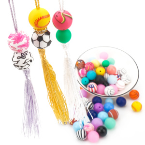 ลูกปัดซิลิโคนรูปตัวอักษรแฟชั่น ประดับตกแต่ง ของเล่น DIY สร้อยคอแบบเคี้ยวได้ อุปกรณ์เสริม ปากกาลูกลื่นรูปกากบาท - Product Image 3