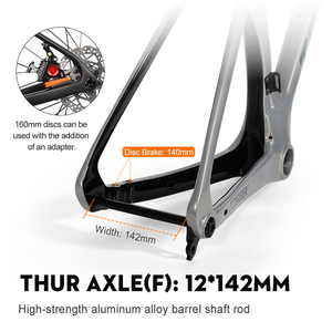 Cadre de vélo de route TOSEEK 700C*32C entièrement en carbone, frein à disque, câblage interne complet, axe traversant BBT47, cadre de vélo de route léger - Product Image 6