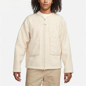 Customizable Logo Men's Crewneck Fleece <strong>Jacket</strong> Soft <strong>Boucle</strong> Texture Zip-Up Outerwear in Black &amp; <strong>White</strong> - Product Image 4