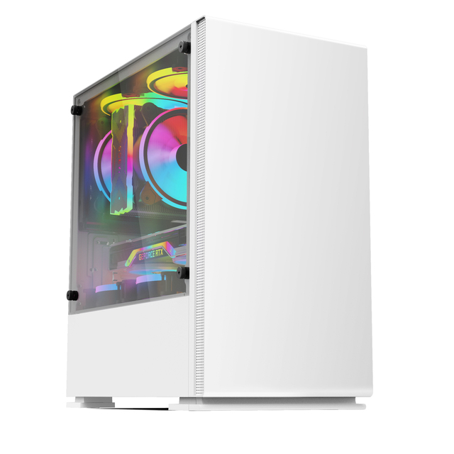 Modern OEM CUSTOM White Tempered Glass Acrylic Open Pc Case Gaming Computer Case Desktop Mid Tower CPU Cabinet Gamer Chassis