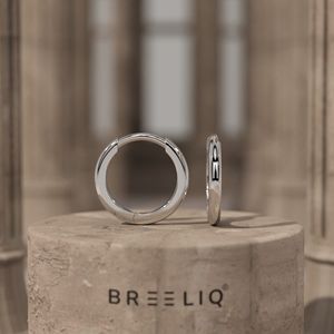 Aros de Oro Blanco Sólido de 14K para Mujer, Clásicos, Acabado Pulido, Tono Plateado, Aros Redondos Pequeños, Joyería Minimalista para Uso Diario, Regalo - Product Image 1