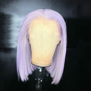 Peluca de <span class=keywords><strong>cabello</strong></span> humano sin pegamento, <span class=keywords><strong>color</strong></span> Bob, 100 virgen, púrpura, cutícula, transparente, con encaje frontal - Product Image 6