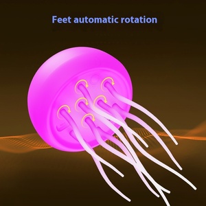 Phim hoạt hình sứa ánh sáng ban đêm RGB Gradient dễ thương sứa đèn cạnh giường ngủ điều khiển bằng giọng nói từ xa cảm ứng Loại-C sạc LED đêm đèn - Product Image 3