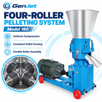 Moulin à granulés d'aliments pour poissons 9KL-400 de 37 kW, robuste, avec matrice de 398 mm, système à 4 rouleaux, haute capacité, production commerciale d'aliments pour animaux avec moteur