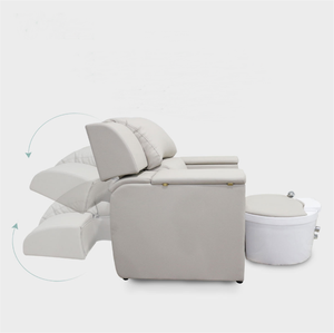 Sillón de Pedicura Profesional Moderno y de Lujo para Salón de Manicura y Belleza, en Negro, Blanco y Rosa, con Spa Eléctrico para Pies y Masaje - Product Image 2