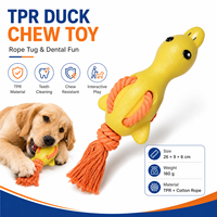 Juguete para Perros con Forma de Pato, Personalizado de Fábrica, con Construcción de TPR y Cuerda, para Programas de Regalos para Mascotas y Suministro al por Mayor