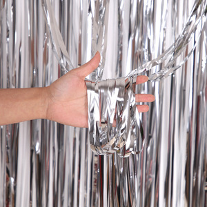 Fond en feuille <span class=keywords><strong>métallique</strong></span> droite du fabricant, paillettes créatives, décoration murale de fête, rideaux <span class=keywords><strong>à</strong></span> franges en feuille d'or pailletée - Product Image 1