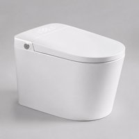 WC intelligent avec fonction d'auto-nettoyage, couleur blanche, bidet, siège chauffant, chasse d'eau automatique et télécommande