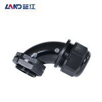 Accessoires de connecteur étanche IP68 en nylon noir pour câble coudé à 90 degrés basse tension, pour connexion de câble MG-A-HE