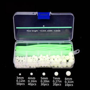 Perles Rondes Lumineuses 170 Pièces Boîte Accessoires de Fixation pour Cordon Crochet en Silicone Anti-Emmêlement <span class=keywords><strong>Bouchon</strong></span> de Tuyau Lumineux Haricots Fluorescents - Product Image 1