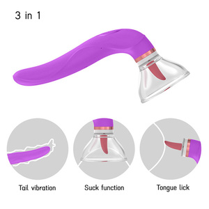 Masajeador Eléctrico de Silicona para Clítoris y Pezones, Vibrador con Lengua para Lamer, Juguete Sexual con Succión - Product Image 3
