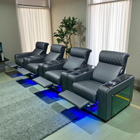 Luxus Einzels itz elektrische Kopfstütze Liege Heimkino Sofa Diamant Theater Möbel Echt leder Stuhl Wohnzimmer Sofa