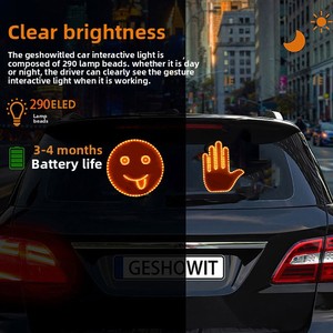 Lumière LED d'<span class=keywords><strong>expression</strong></span> amusante pour voiture, pour vitre arrière, multifonctionnelle, avec geste de paume pour avertissement - Product Image 3