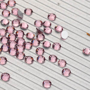 แก้วเพชรพลอยเทียมทรงแบนหินคริสตัลแบบไม่ร้อน100สีจากโรงงาน - Product Image 5