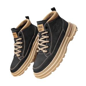 รองเท้าบูททำงานลำลองผู้ชายแบบหนาพื้น PVC รุ่นใหม่สำหรับฤดูใบไม้ผลิ/ฤดูใบไม้ร่วง - สไตล์อังกฤษคลาสสิกทันสมัยแบบหุ้มข้อต่ำ - Product Image 5