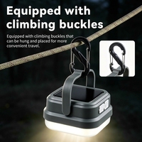 Lanterne solaire de camping 400LM rechargeable, portable, suspendue, LED, compacte, pour extérieur, batterie d'urgence 8h, lampe de camping