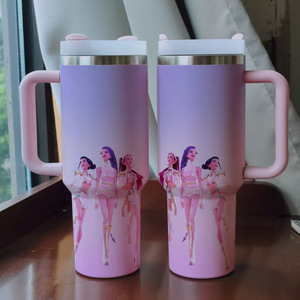 Vaso Térmico de Acero Inoxidable de 40 oz con Diseño de Personajes de K-Pop, Cazadora de Demonios Rumi Mira Zoey, Gran Capacidad, para Viajes, con Asa, Incluye - Product Image 3