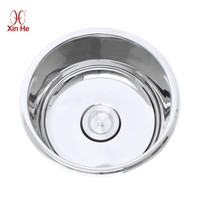 Nouveau design d'évier de cuisine mini-bar à cuvette unique bassin rond en acier inoxydable à un trou sans robinet