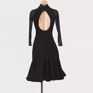 Robe fendue pour <span class=keywords><strong>danse</strong></span> latine, costume d'audition, costume de performance professionnel, costume de compétition, Rumba <span class=keywords><strong>Jive</strong></span>, en soie/coton - Product Image 3