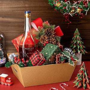 Cesta de Regalo Personalizada de Papel Kraft Corrugado Reciclado con Asas, Forro de Esponja y Acabado Mate para Cestas <span class=keywords><strong>Navideñas</strong></span>, Frutas, Flores y <span class=keywords><strong>Vino</strong></span> - Product Image 2