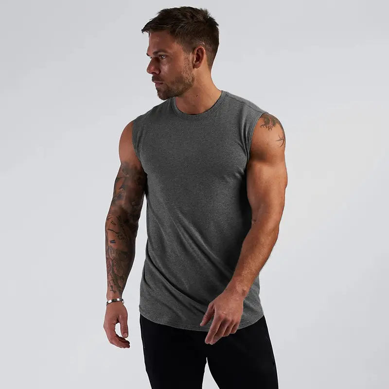 Débardeur de sport 95% coton, pour homme, Logo personnalisé, vêtements de musculation, Fitness, Gym