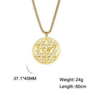 Collana con Geometria Sacra Merkabah, Pendente Stella <span class=keywords><strong>della</strong></span> <span class=keywords><strong>Vita</strong></span> Tetraedro, Amuleto Protettivo in Acciaio Inossidabile - Product Image 6