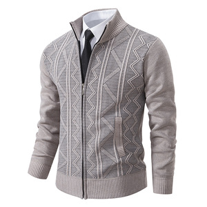 <span class=keywords><strong>Cardigan</strong></span> da Uomo 2025, Nuovo Modello Invernale con Collo Alto, <span class=keywords><strong>Slim</strong></span> Fit, Foderato in Pile, Caldo e Spesso, Maglione Lavorato a Maglia per Uomo - Product Image 6