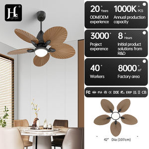 Ventilador de Techo con Luz, Ventilador de Techo Simple con Diseño Retro de Hoja de Plátano para Sala de Estar, Lámpara de Techo con Ventilador Eléctrico - Product Image 5