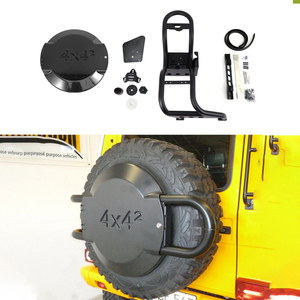 G Class W463 G500 G63 G550 <span class=keywords><strong>4x4</strong></span> carré <span class=keywords><strong>Porte</strong></span>-pneu de <span class=keywords><strong>secours</strong></span> arrière en carbone 22 pouces Couvre support de <span class=keywords><strong>roue</strong></span> W463 G63 Accessoires d'extérieur - Product Image 3