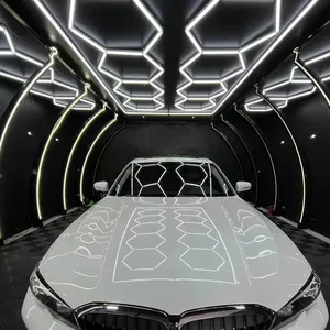 مصباح سقف لورشات صيانة السيارة جراج بإضاءة LED سداسية الشكل ودرجة سطوع عالية 3000-6500K