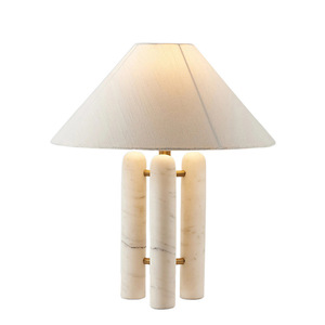 <b>Table</b> <b>Lamp</b> Marble <b>Base</b> Led Light E27 Bulb Switch Control 220V For Bedside Study Desk Minimalist Design - Product Image 5