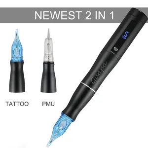 Máquina de tatuaje de maquillaje permanente con 2 cabezales, máquina de tatuaje de cejas Digital, bolígrafo Universal, Cartucho de tatuaje, agujas, última novedad