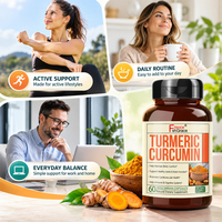 Complément de curcuma et de curcumine GMP Shecome à absorption élevée pour le soutien des articulations et antioxydant, complément à base de plantes de curcuma et de curcumine