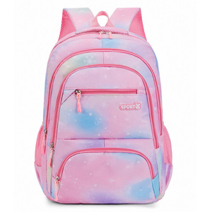 Cute <b>Lightweight</b> <b>Backpack</b> For Girls And Boys Elementary To Junior High School 15 Inches Macaron Colors Geometric Pattern - Product Image 1