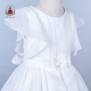 Abito da principessa abbigliamento per bambini festa di nozze manica corta pizzo <span class=keywords><strong>bianco</strong></span> lungo Fluffy Girl Toddler Princess Dress per bambine - Product Image 4