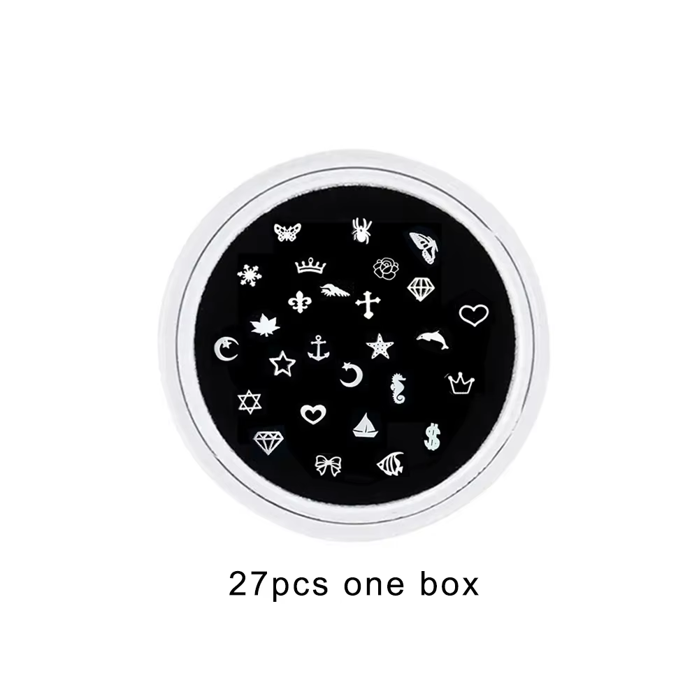 1 caja 27 piezas plateadas