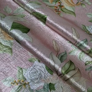 Popolare tessuto con stampa digitale dipinto a mano in stile floreale tessuto ecologico 100% tessuti stampati in finto acetato di poliestere in crêpe satinato - Product Image 1