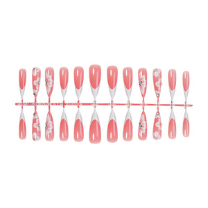 Ongles artificiels en forme d'amande, kit de manucure, strass pour ongles, autocollants pour ongles, kit d'art des ongles, faux ongles faits à la main - Product Image 5