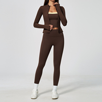 Nouvel ensemble de sport pour femme : Leggings froncés effet push-up, brassière de sport dos ouvert, pantalon de yoga taille haute sans couture – Qualité supérieure