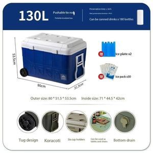 Điện thoại di động Cắm Trại Di động mát hộp 2020 bán buôn ngoài trời di động bánh Ăn Trưa thực phẩm băng 5L 10L 16L 32L 45L 70L 85L 120L 10 - Product Image 2