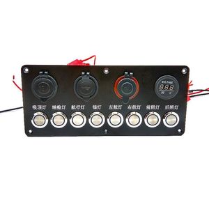 Voltmètre de charge de panneau d'interrupteur de voiture 6 gangs personnalisé lumière rouge ou bleue pré-câblé en surface pour remorque rv pièces <span class=keywords><strong>ambulance</strong></span> - Product Image 2